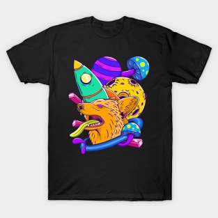 Psychedelic Trippy Pet - Space Dog T-Shirt